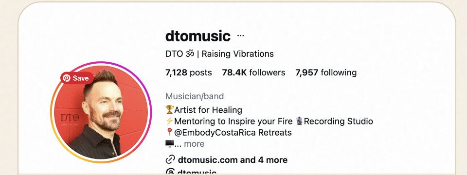 Instagram profile of DTO Music