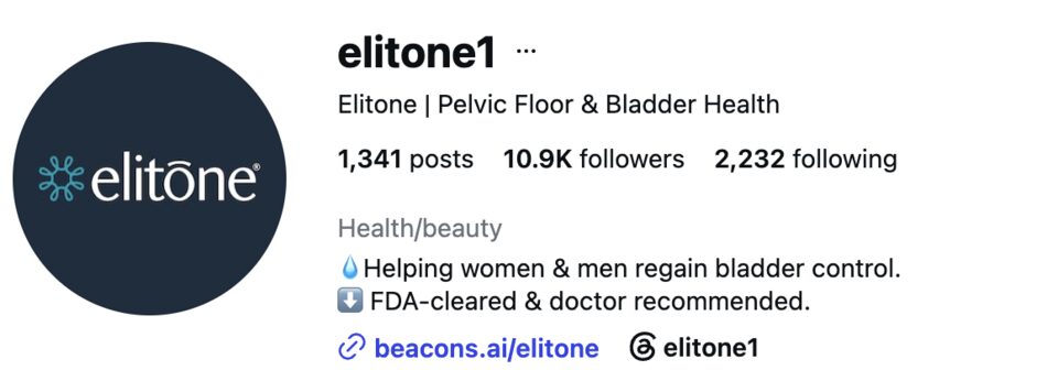 Instagram profile of Elitone